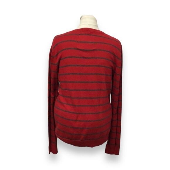Aeropostale Mens V Neck Wool Blend Striped Sweater Preppy Urban Grunge Retro L - Picture 4 of 7